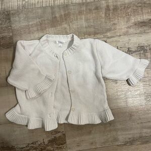 White Ruffled Baby Cardigan